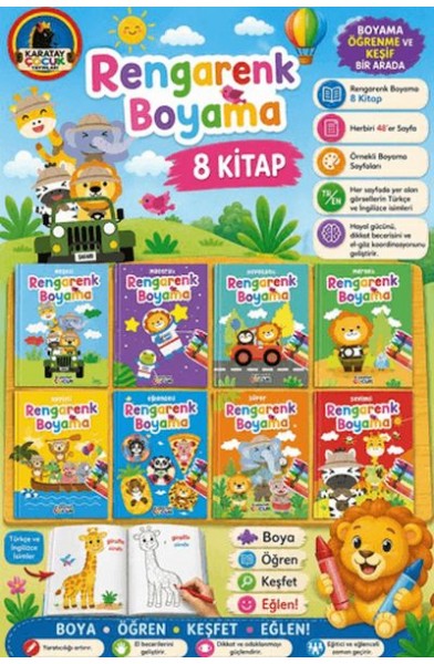Rengarenk Boyama (8 Kitap)