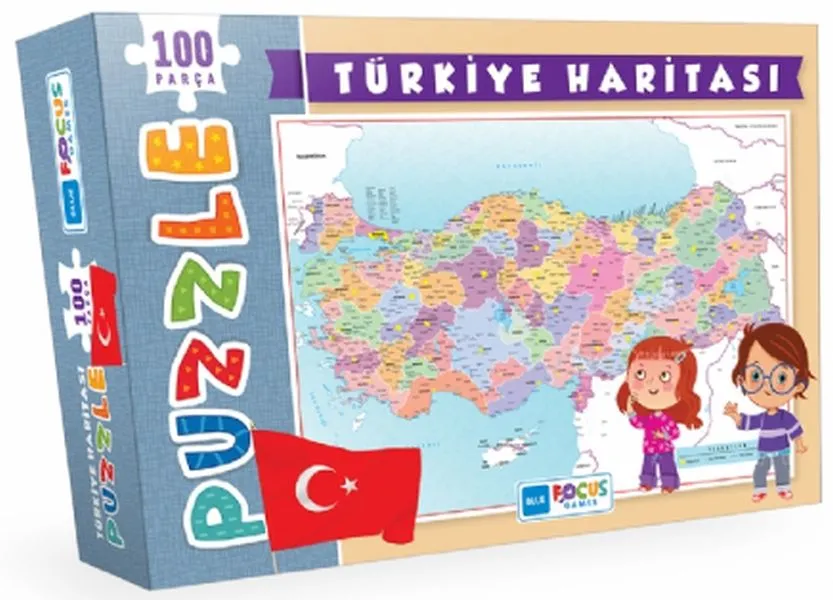 Blue Focus Türkiye Haritası - Puzzle 100 Parça