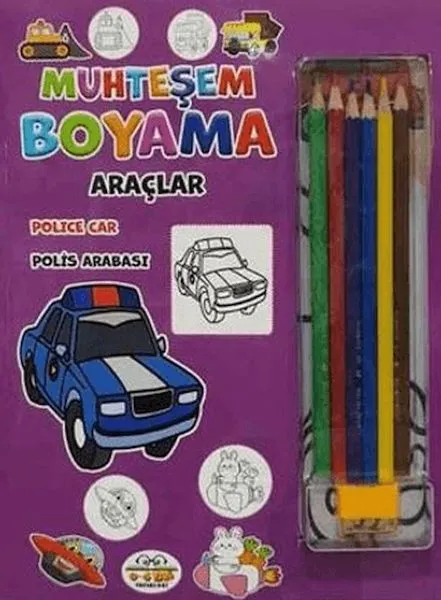 Muhteşem Boyama - Araçlar + 6lı Boya Kalemi